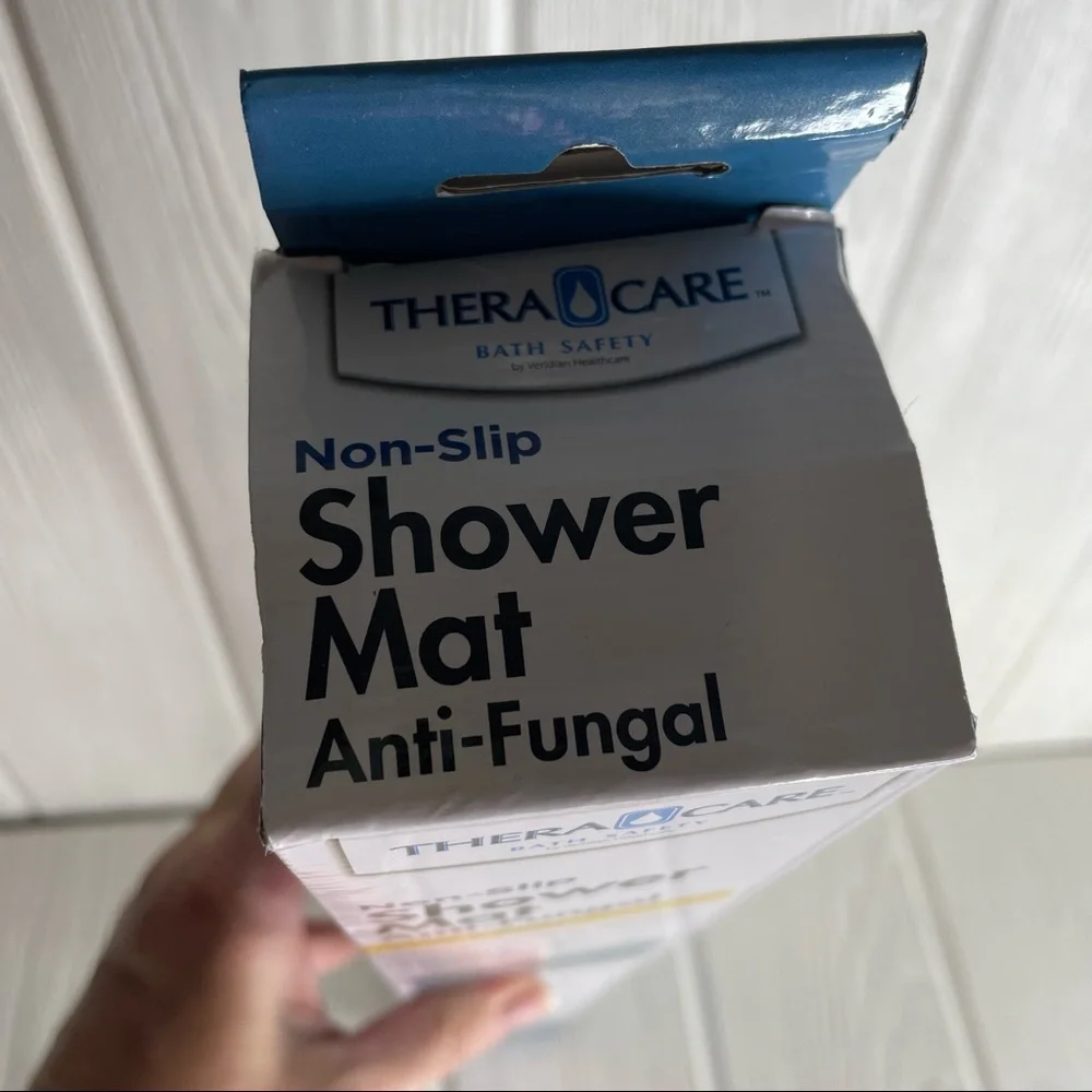 Theracare Shower Mat 21” x 20” Square Walk In Showers NEW Blue Non-Slip